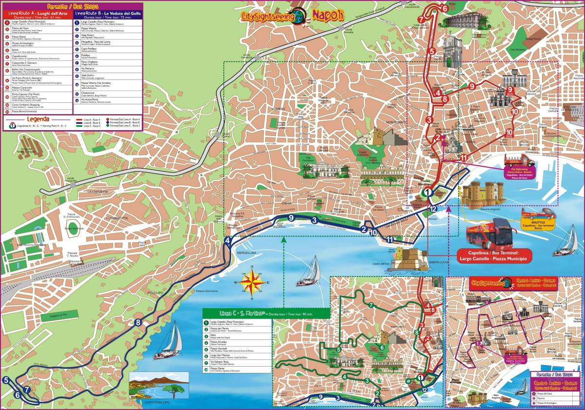 naples hop sa hop-off bus ruta ng mapa