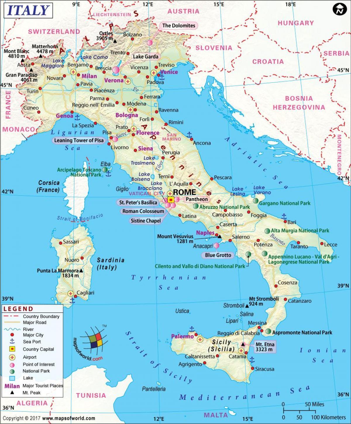 Mapa ng naples italy nakapalibot na lugar