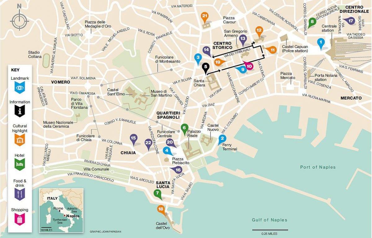 Mapa ng naples espanyol na isang-kapat