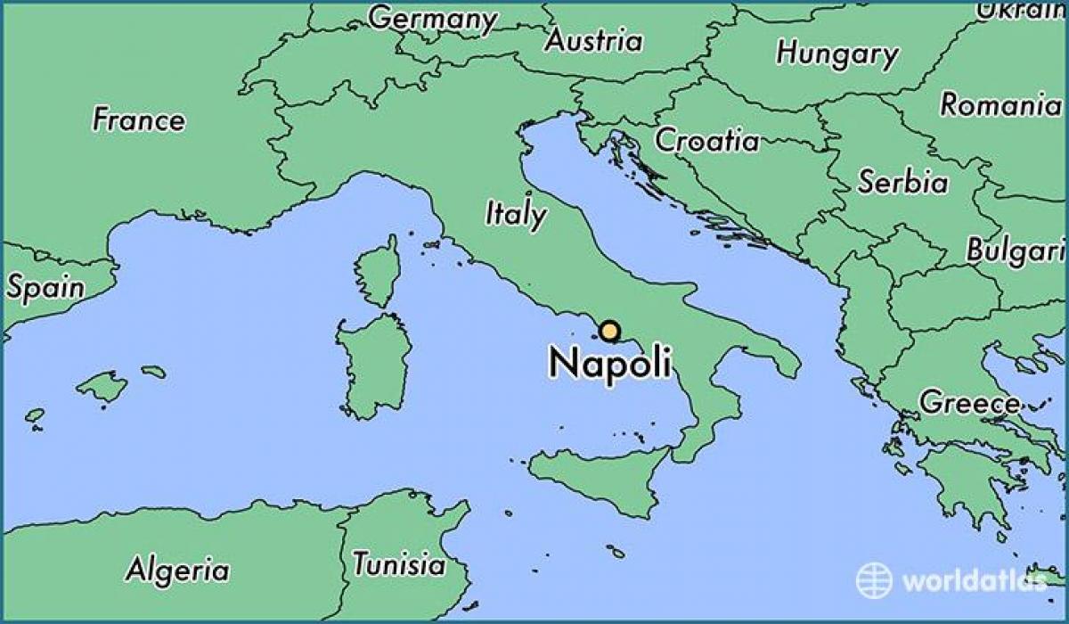 mapa ng italya ng pagpapakita ng mga naples