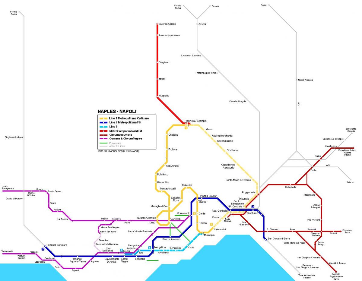 Mapa ng naples italy subway
