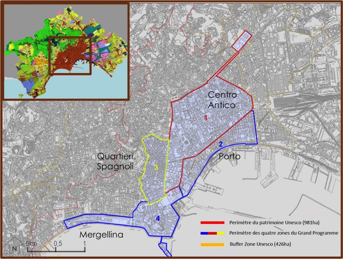 Mapa ng naples makasaysayang sentro