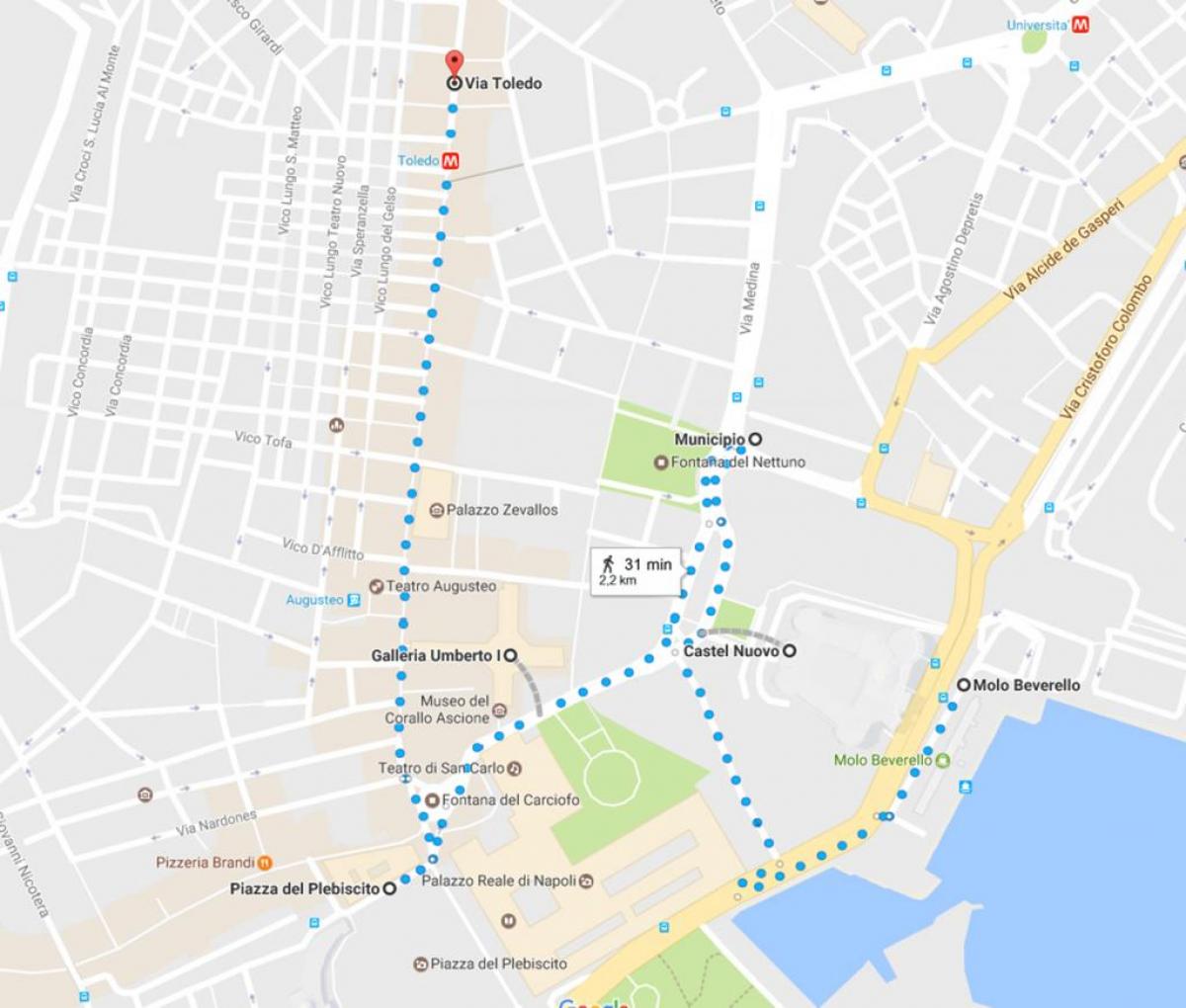 naples walking tour map