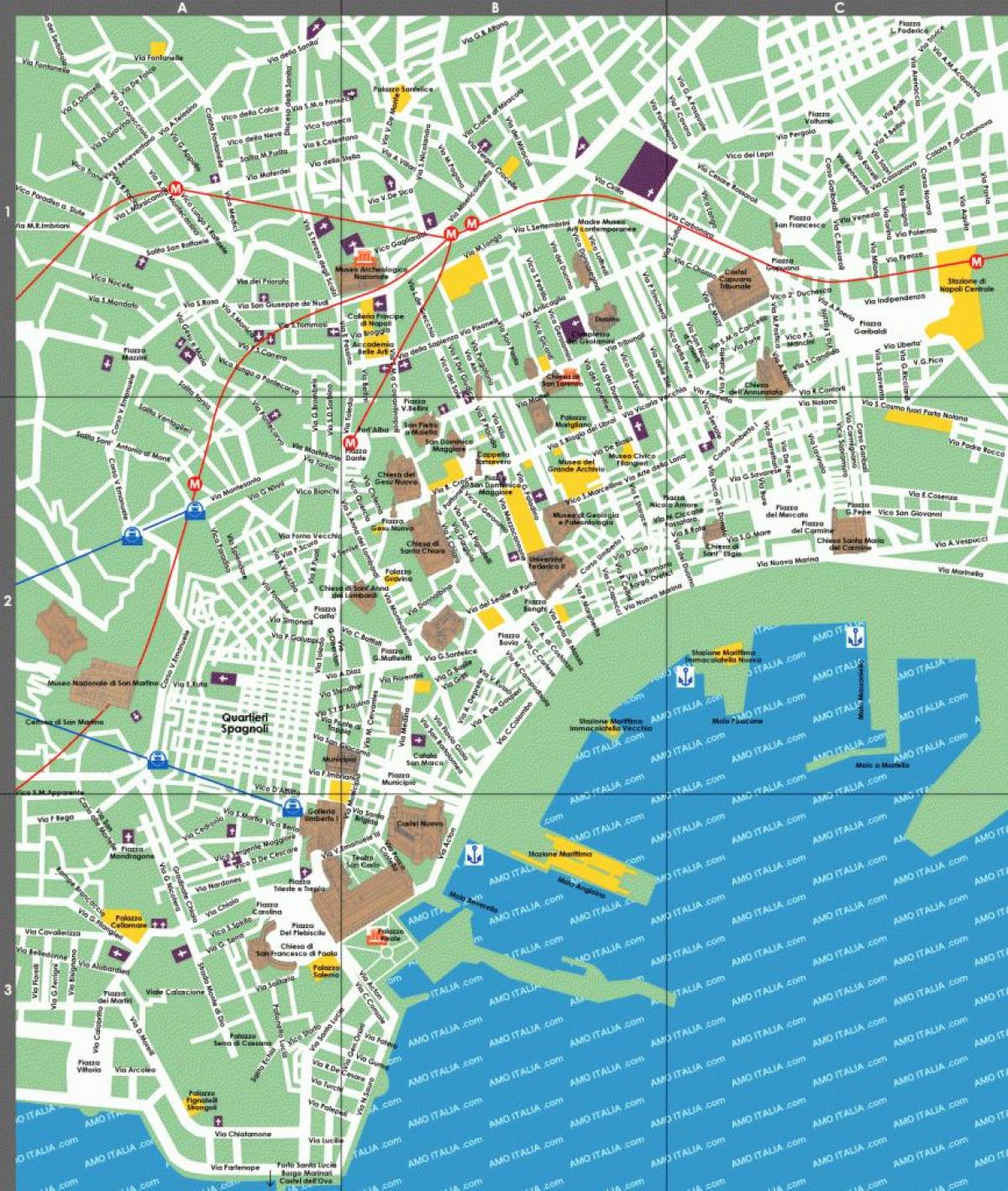 naples sa mga atraksyong panturista mapa